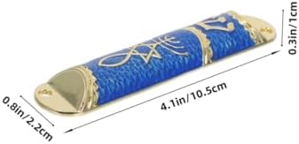 Cabilock 2sets Elegant Jewish Mezuzah Gold-Blue Metal Design