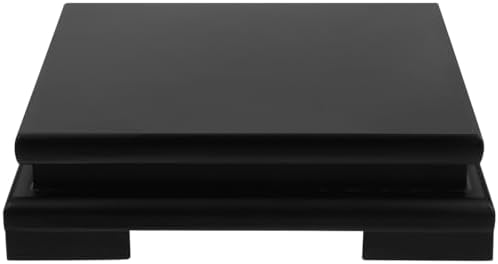 Cabilock Wooden Display Stand Black 7x7x18 Inch Pedestal