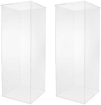 2 Pcs Modern Acrylic Display Stand 315 White Cube Pedestal