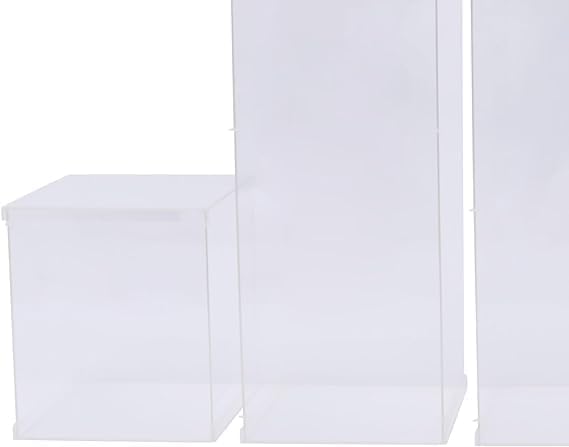 5 Pcs Clear Acrylic Pedestal Riser Display Boxes for Wedding and Exhibition Decor
