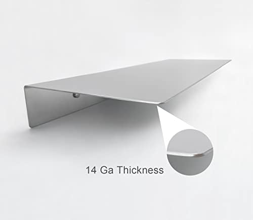 EADOT Brushed Nickel Floating Shelf 24x8 Heavy Duty