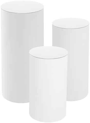 3Pcs Cylinder Pedestal Display Stand for Wedding Decor