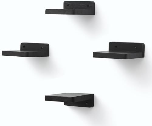 Small Floating Shelf 4x4 Inch Wood Shelf for Wall Display