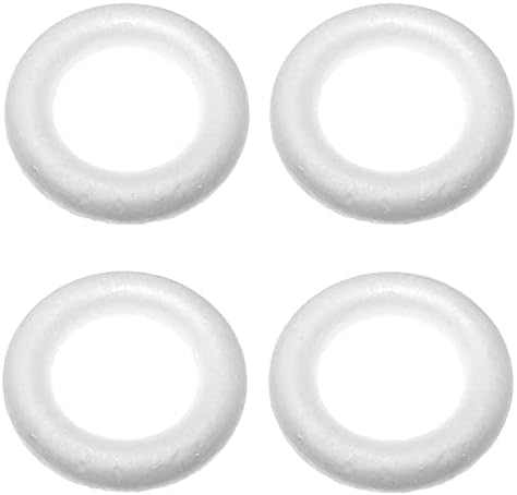 RLECS 4pcs Foam Wreath Forms White Circles for Flower Projects and Home Decor