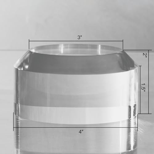 CiaoHER 2in Acrylic Display Block Clear Round Pedestal Stand