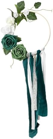 Artificial Spring Flower Wreath Wall Decor Green
