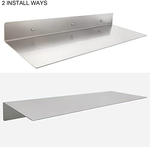 EADOT Brushed Nickel Floating Shelf 24x8 Heavy Duty
