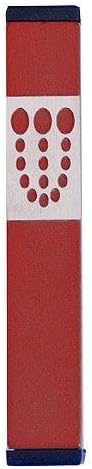 Agayof Small Mezuzah Red with Dots Shin Cut Out
