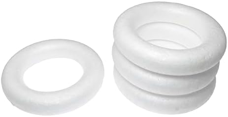 RLECS 4pcs Foam Wreath Forms White Circles for Flower Projects and Home Decor