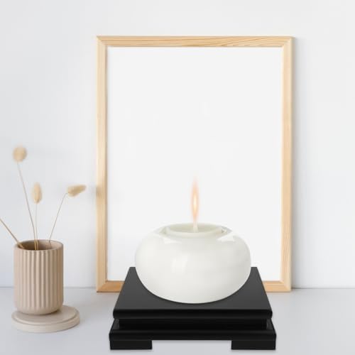 Cabilock Wooden Display Stand Black 7x7x18 Inch Pedestal