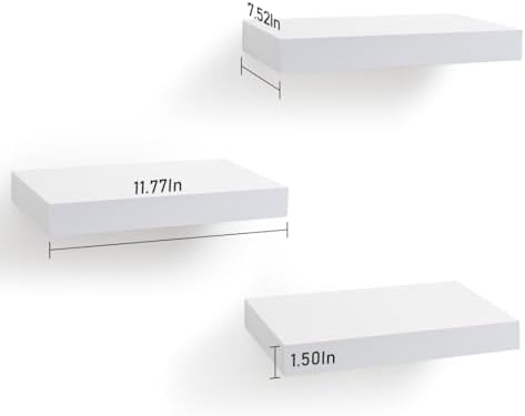 AHDECOR White Floating Shelves Set of 3