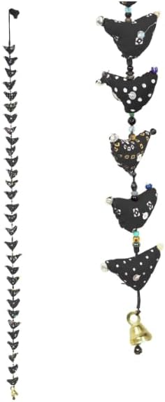 30 Fabric Birds Door Hanging with Bell for Christmas and Home Decor