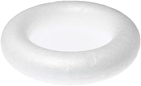 RLECS 4pcs Foam Wreath Forms White Circles for Flower Projects and Home Decor
