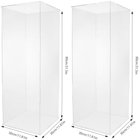 2 Pcs Modern Acrylic Display Stand 315 White Cube Pedestal