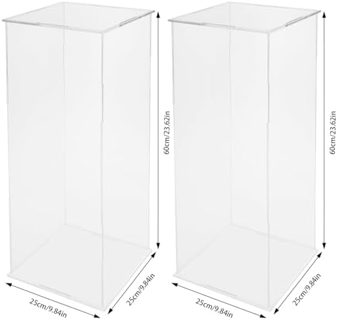 2 Pcs Acrylic Display Cube Pedestals for Flower and Decorations