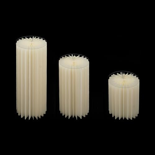 Set of 3 Foldable Cylinder Pedestal Stands for Party Decorations