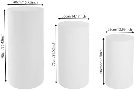 3Pcs Cylinder Pedestal Display Stand for Wedding Decor