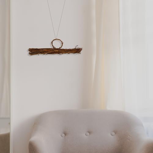 Happyyami Hanger Shape Rattan Wreath Frame DIY Crafting Hoop Ring