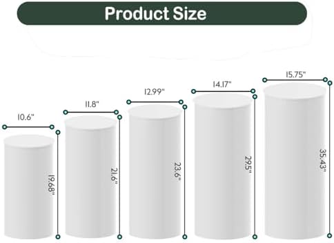 White Cylinder Display Stand - 5PCS for Parties and Events