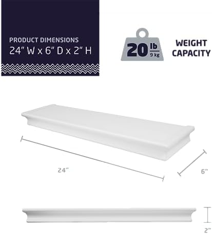 HIGH MIGHTY 24 Inch Floating Shelf 20 lbs