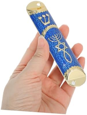 3 Sets Mezuzah Case with Scroll - Traditional Metal Jewish Home Blessing Decor