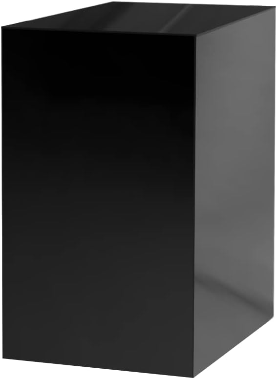 Black Acrylic Tall Display Pedestal 24 Inch 5 Sided Showcase Stand