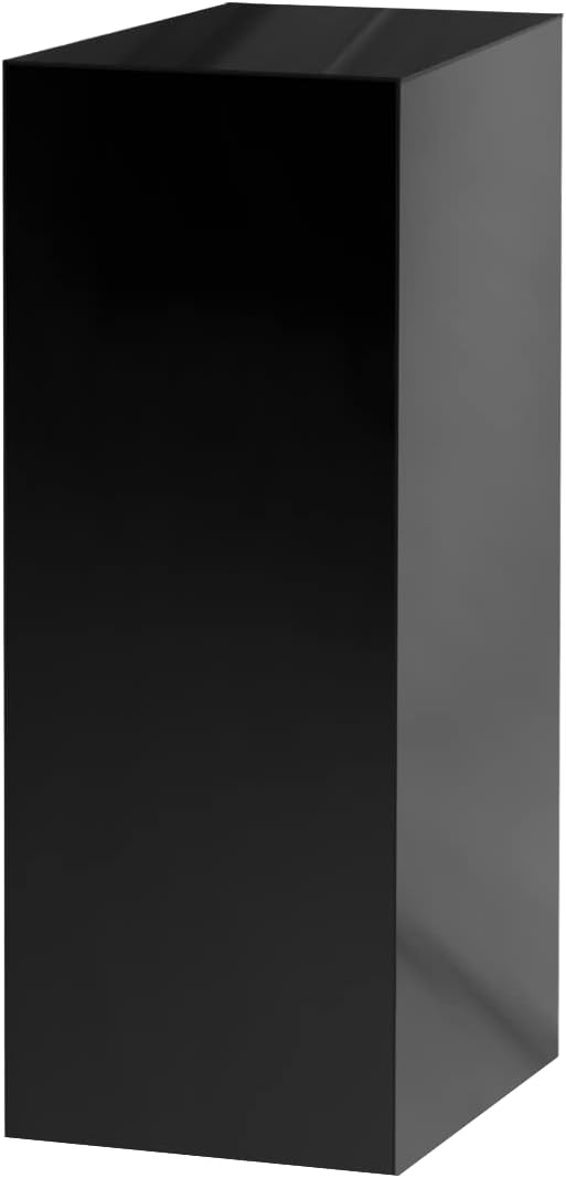 Tall Display Cube Lucite Box 12x12x40 Black 5 Sided Pedestal Stand