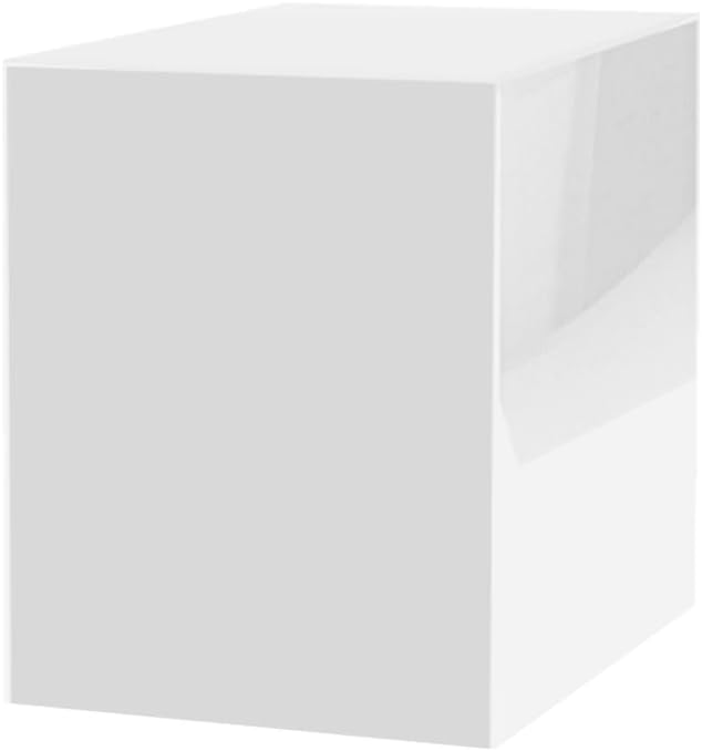 White Acrylic Display Box 12x12x16 with Open Side No Lid