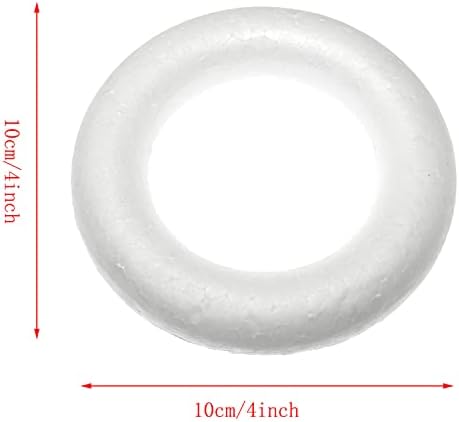RLECS 4pcs Foam Wreath Forms White Circles for Flower Projects and Home Decor