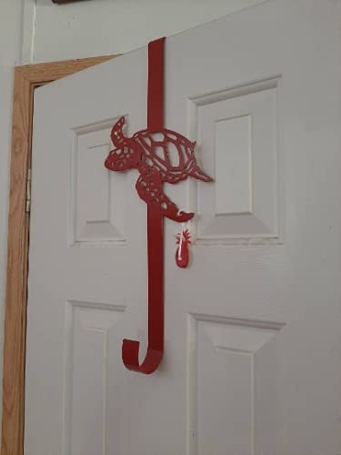 Sea Turtle Door Hook Wreath Hanger 13 Inch Yellow