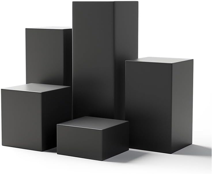 Black Square Cube Display Pedestal Stand for Events and Decor