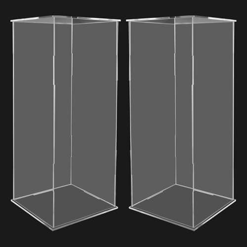2 Pcs Acrylic Display Cube Pedestals for Flower and Decorations