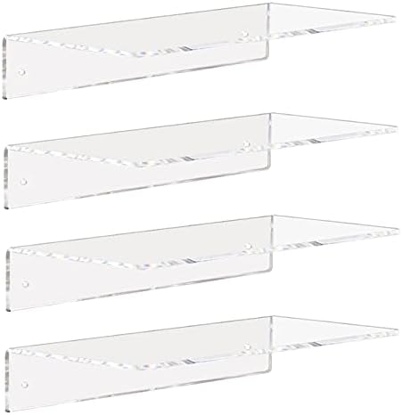 Weiai Clear Acrylic Shelves 12 Inch Set of 4