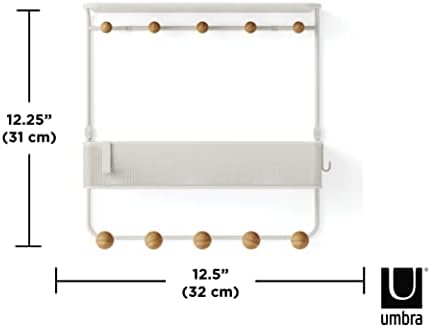 Umbra Estique Entryway Organizer with Hooks and Shelves White