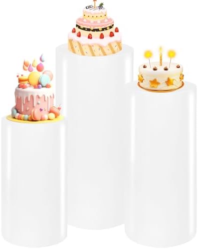 3PCS Metal Cylinder Pedestal Stands for Party Display