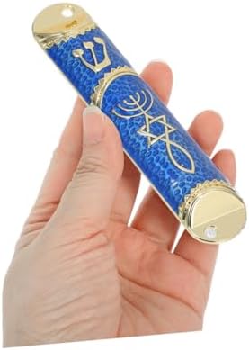 3 Sets Mezuzah Cases with Traditional Jewish Door Blessing Decor