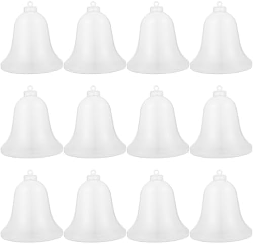 12pcs Clear Fillable Bell Ornaments for Christmas Tree Decorations and Holiday Parties