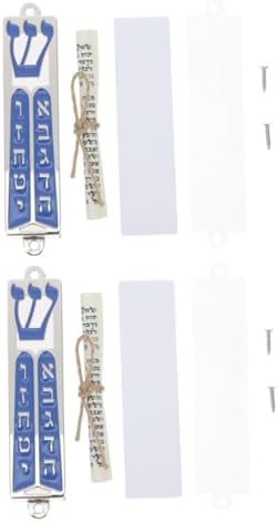 HOOTNEE 2pc Jewish Mezuzah Decor Door Blessing Case Wall Art