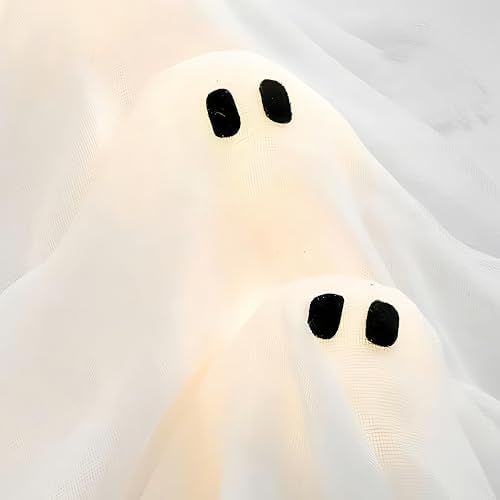 2025 Handmade LED Ghost Wreath Halloween Decor