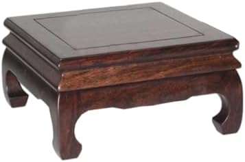 GOLDYWENDY Vintage Square Rosewood Base Tall Display Vase