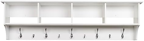 Prepac 60 Inch White Floating Coat Rack
