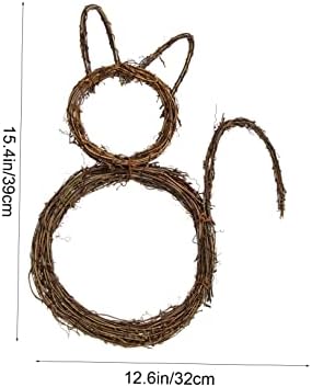 Healifty Cat Wreath Pendant for Door Hanging DIY Decor