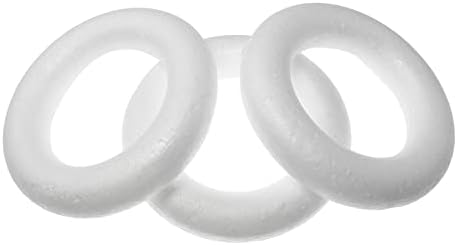 RLECS 4pcs Foam Wreath Forms White Circles for Flower Projects and Home Decor