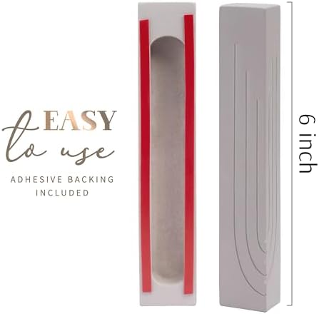 Suri Modern Concrete Mezuzah with Scroll and Gift Box - Gray 4 Inch and 6 Inch Sizes