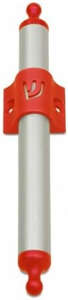 Modern Silver Cylinder Mezuzah with Red Shin