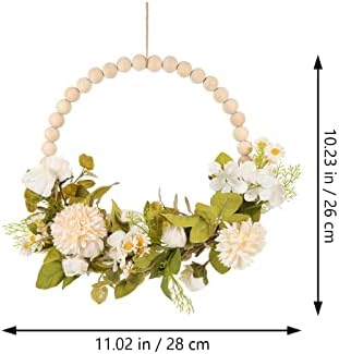 BESPORTBLE Vintage Wooden Bead Flower Wreath