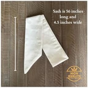 White Linen Wreath Sash for Front Door 56 x 45