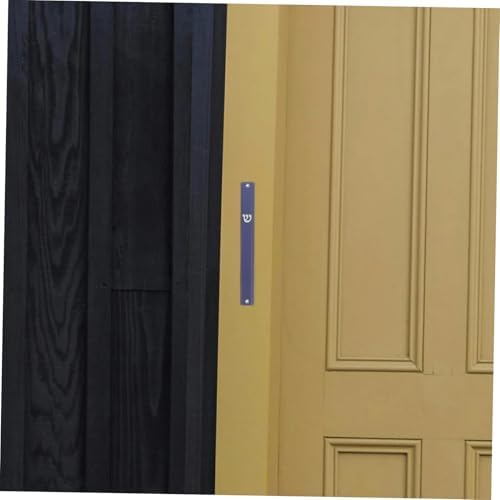 5pcs Blue Metal Mezuzah with Scroll Door Blessing Decor for Jewish Home