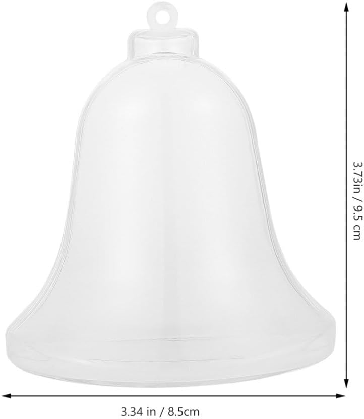 12pcs Clear Fillable Bell Ornaments for Christmas Tree Decorations and Holiday Parties