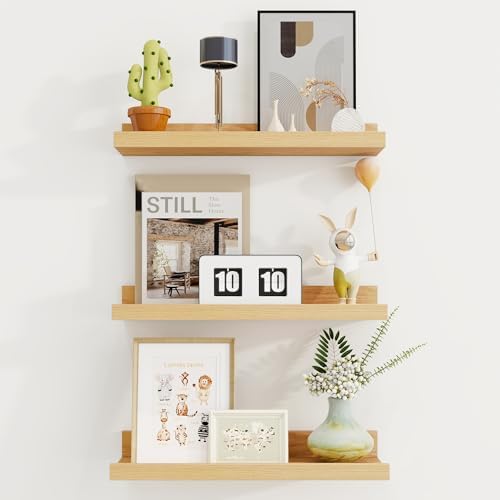Axeman Floating Shelves Set of 3 - Rustic Wall Ledge Shelves 16 Inch